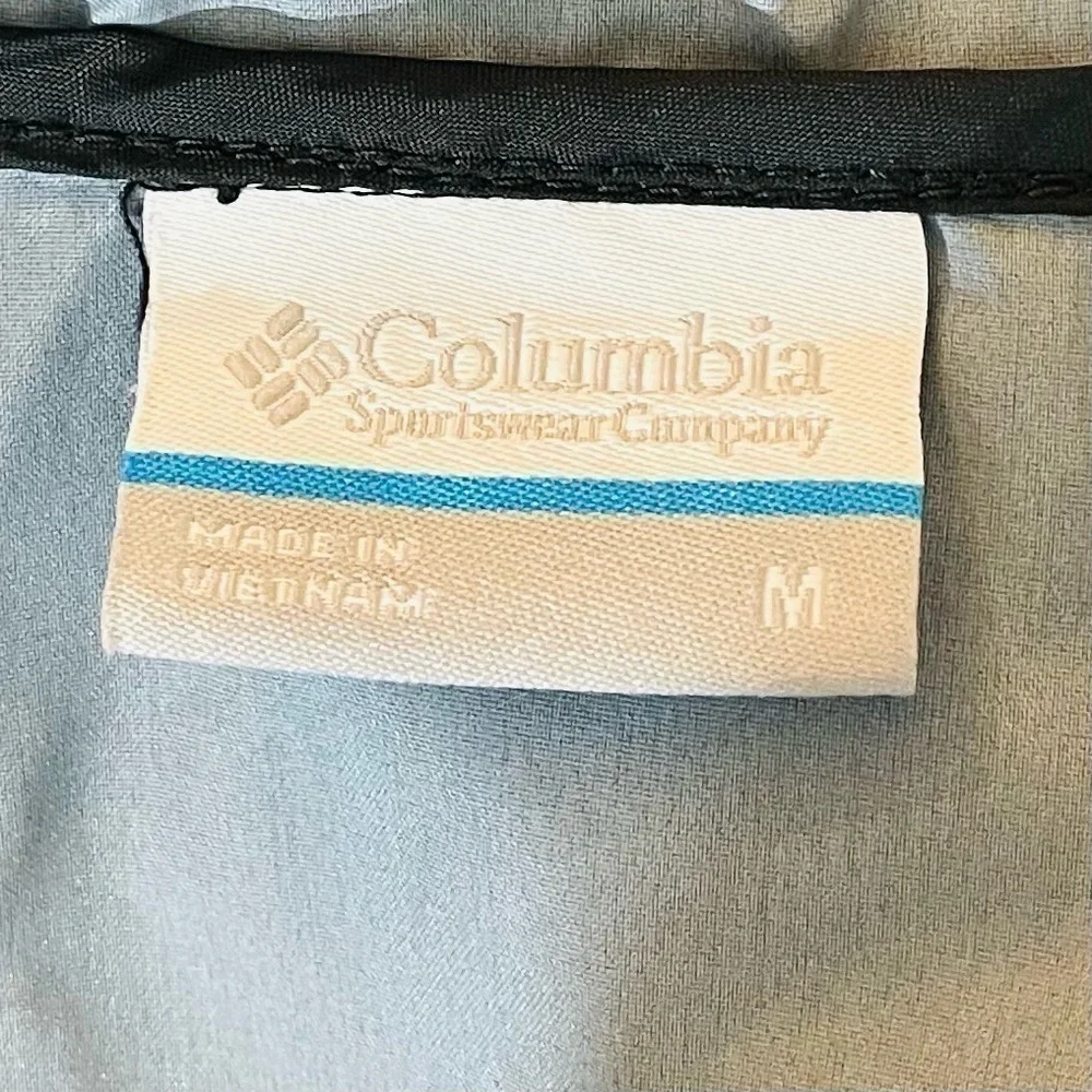 Columbia Long Sleeve Hoodie Windbreaker Size Medium Black Pockets